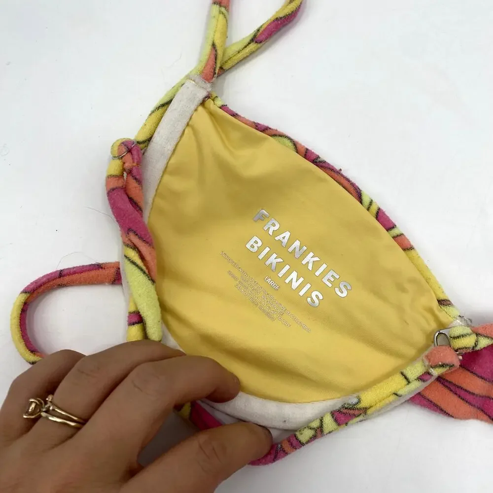 Frankie's Bikinis Maggie Terry Underwire Bikini Top in peace terry